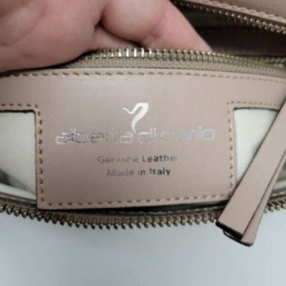 Alberta Di Canio | Italian Leather Full Zip Satchel Handbag Light Pink blush - Picture 9 of 10